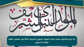 «3 أيام متتالية» موعد إجازة المولد النبوي الشريف 2025 هل تشمل عطلة نهاية الأسبوع